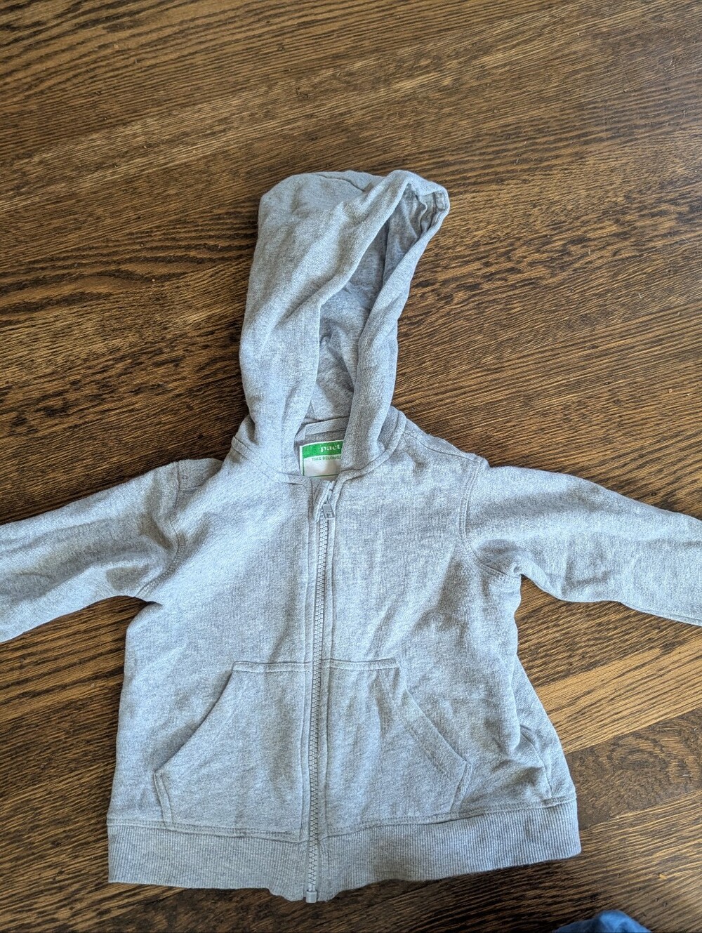 Pact Organic Gray Zip-Up Hoodie 18-24 months